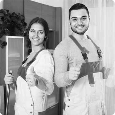 image of two cleaners ready for work
